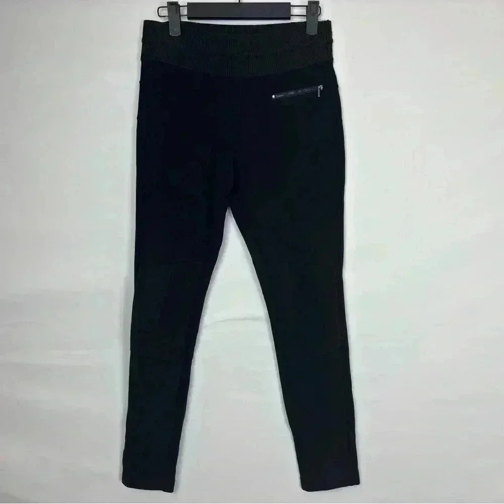ZARA Basic Collection Riding Leggings Black Stretch Elastic Waist
